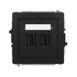DECO Gniazdo podwójne HDMI 2.0, 4K czarny mat 12DHDMI-4 KARLIK