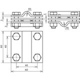 Zacisk krzyżowy wg DIN 48845 D, Cu