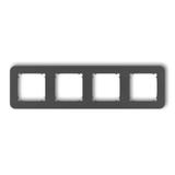 MINI Ramka uniwersalna poczwórna zaokrąglona z tworzywa grafitowy