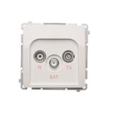 "Simon Basic Gniazdo antenowe R-TV-SAT przelotowe (moduł), 1x wejście: 5 MHz–2,4 GHz