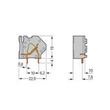złączka do płytek drukowanych szara raster 10 mm /50szt./ WAGO