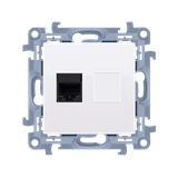 Simon 10 Gniazdo komputerowe pojedyncze RJ45 kategoria 6 ekranowane biały