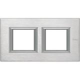 AXOLUTE - RAMKA PROSTOKĄTNA POZIOMA 2X2 MODUŁY BRUSHED CHROME, Bticino
