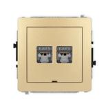 DECO Mechanizm gniazda komputerowego podwójnego 2xRJ45, kat. 6, ekranowany, 8-stykowy, bez pola opis