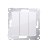 Simon 54 Przycisk potrójny z podświetleniem LED 10A szybkozłączka biały