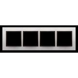 Simon 54 Nature Ramka 4-krotna Nature-Metal INOX YANG IP20/IP44* (*IP44-należy zastosować zestaw uszczelek DUN4) DRN4/76 KONTAKT