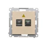 Simon 55 Gniazdo światłowodowe / optyczne podwójne SC/APC Szampański mat