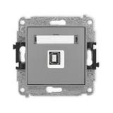 MINI Gniazdo pojedyncze USB A-B 2.0 szary mat 27MGUSB-3 KARLIK