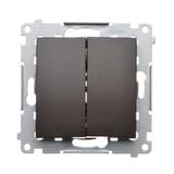 Simon 54 Łącznik dwubiegunowy podwójny 16A z. śrub. brąz mat