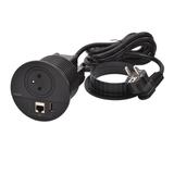 INCARA: DISQ 80 - 2P+Z / USB A+C / RJ45 - 2,0 M-CZARNY, Legrand