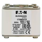 FUSE 500A 690V 2BN/50 AR UC Wkładka szybka 500A AC 690V rozmiar 2 61x77x51 mm aR IEC UL w 170M5410 E
