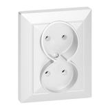 Gniazdo podwójne podtynkowe 2x2P Pearl, 16A, 250V, PT-5 P, biały OR-OE-7706/2P/W ORNO