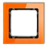 DECO Ramka uniwersalna pojedyncza - efekt szkła (ramka: pomarańczowa; spód: czarny)