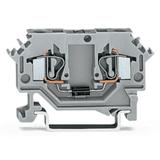 Złączka szynowa 2‑przewodowa diodowa 4mm2 szara 281‑603/281‑410 /100szt./ WAGO