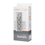 Gniazdo meblowe kuchenne montowane na rzepy z ładowarką USB - 3x2P+Z 2xUSB INOX. FS-3 ORNO