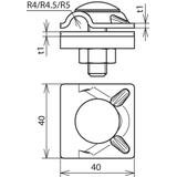 Zacisk M V St/tZn do drutu 8-10 mm, ze śrubą płaską M10x35 mm i podkładką V2A