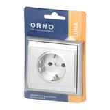 Gniazdo pojedyncze podtynkowe 2P+Z, Schuko Luna, 16A, 250V, PT-17L, srebrny