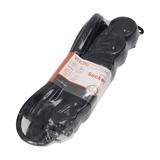 Przedłużacz 5-krotny 2P+Z, 3m H05VV-F 3x1,5mm2, Imax=16A, płaska wtyczka, czarny ES-6/B/3 ORNO