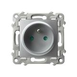 SZAFIR Gniazdo pojedyncze z uziemieniem z przesłonami torów prądowych - kolor srebro