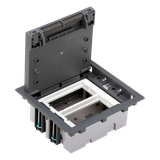 Simon Connect Puszka podłogowa S500 2-modułowa 4x K45 gł. 70mm szary