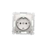 Simon 54 Gniazdo Schuko z przesłonami 16A szybkozłączka srebrny mat