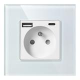 Gniazdo pojedyncze 2P+Z, USB-A + USB-C, PD, max. 20W, biały OR-AE-13308/W ORNO