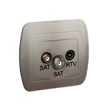 Simon Akord Gniazdo antenowe SAT-SAT-RTV końcowe satynowy