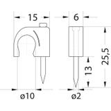 Uchwyt kablowy okrągły-10 mm FLOP-10 (100szt) 27.10 OPATÓWEK
