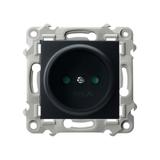 SZAFIR Gniazdo pojedyncze z przesłonami torów prądowych - kolor czarny metalik