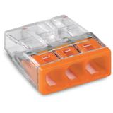 Szybkozłączka 3x 0,5-2,5mm2 transparentna/pomarańczowa /100szt./ 2273-203 WAGO