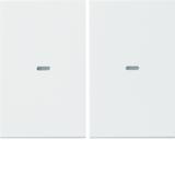 BERKER KNX e/s K.x Klawisze z soczewką do modułu przycisku podwójnego biały połysk 80960379 HAGER