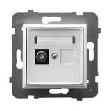 ARIA Gniazdo antenowe typu F pojedyncze - kolor biały