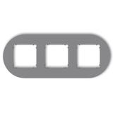 MINI Ramka uniwersalna potrójna okrągła z tworzywa szary mat