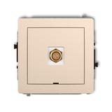 DECO Mechanizm gniazda antenowego pojedynczego typu F (SAT) pozłacany, bez pola opisowego beżowy