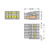 Gniazdo MCS‑MIDI Classic 2‑biegunowe szare raster 5mm 231‑102/026‑000 /100szt./ WAGO