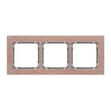 "DECO Ramka potrójna - aluminium szczotkowane (ramka: kolor miedziany