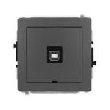 DECO Mechanizm gniazda pojedynczego USB A-B 2.0, bez pola opisowego grafitowy mat