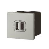 MOSAIC - Gniazdo USB typ A + typ C z szybkozłączem, Legrand