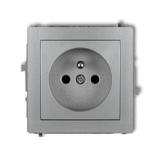 DECO Mechanizm gniazda pojedynczego z uziemieniem 2P+Z (przesłony torów prądowych) srebrny metalik