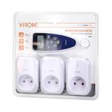 Zestaw gniazd bezprzewodowych sterowanych pilotem z funkcją timera 3+1 RS-1 ORNO