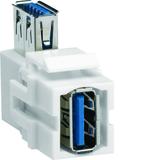 Moduł KEYSTONE gniazdo USB 3.0, przelotowe, wtyk kątowy 90°, biały VZ30UA HAGER