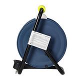 Przedłużacz bębnowy MINI 4 gniazda metalowy stojak polwinit H05VV-F 3x1mm2 długość 15m limonkowy OR-