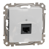 Sedna Design & Elements, gniazdo komputerowe RJ45 kat.5e UTP, srebrne aluminium