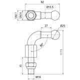 Punkt mocowania kulowy fi 25 mm kątowy 90 st.