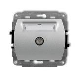 TREND Mechanizm gniazda antenowego pojedynczego TV srebrny metalik