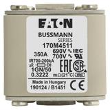 FUSE 350A 690V 1GN/50 AR UC Wkładka szybka 350A AC 690V rozmiar 1 53x69x51 mm aR IEC UL w 170M4511 E