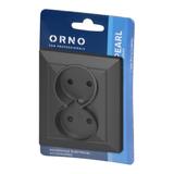 Gniazdo podwójne podtynkowe 2x2P Pearl, 16A, 250V, PT-5 P, czarny