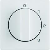 Q.x Płytka czołowa z pokrętłem do łącznika 3-poz z  0  i nadrukiem biały aksamit