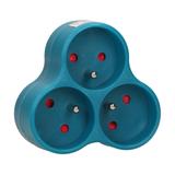 Rozgałęźnik 3x2P+Z turkusowy OR-AE-13134/T ORNO