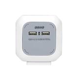 Przedłużacz 4 krotny (Schuko) ładowarka 2xUSB 1,4m H05VV-F 3x1,5mm2 szaro-biały OR-AE-13144(GS) ORNO